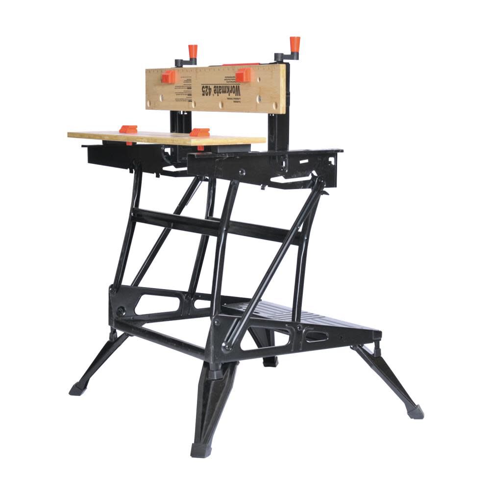 29-in L x 33.07-in H Black Wood Adjustable Height Portable Work Bench WM425