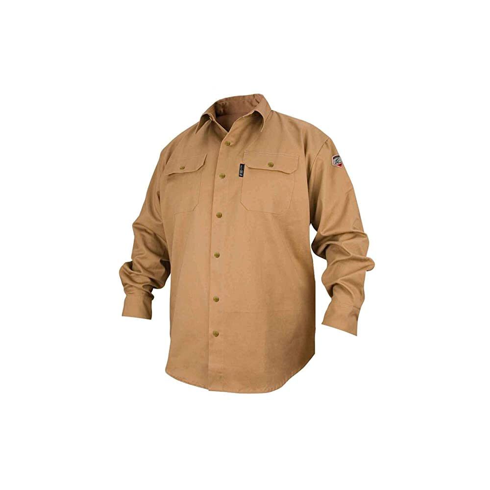 Stallion 7oz Khaki FR Cotton Work Shirt 2X FS7-KHK-2XL