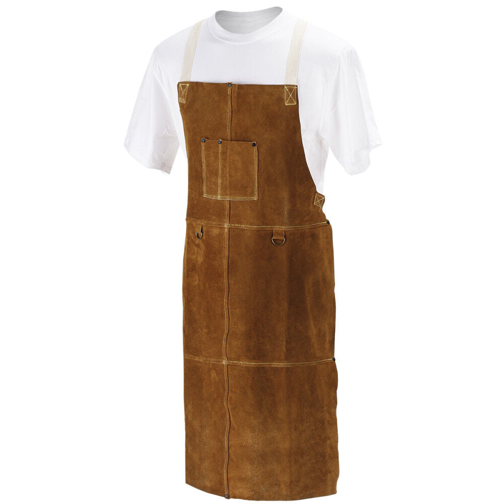 Brown Cowhide Leather Welding Bib Apron 42in 60-1105