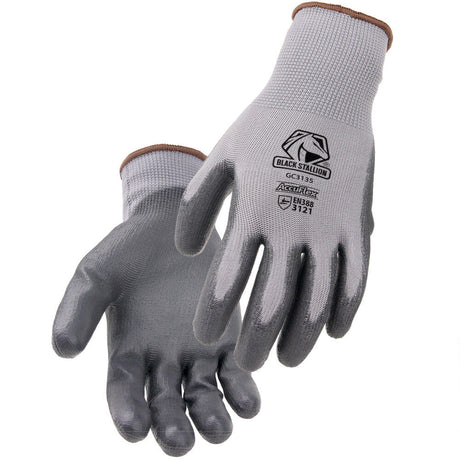 Stallion Knit Gloves Gray 13 Gauge PU-Coated Poly Large GC3135-GY-LRG