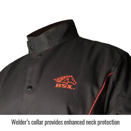 Welding Jacket 9oz Black FR Cotton 2X BX9C-2XL