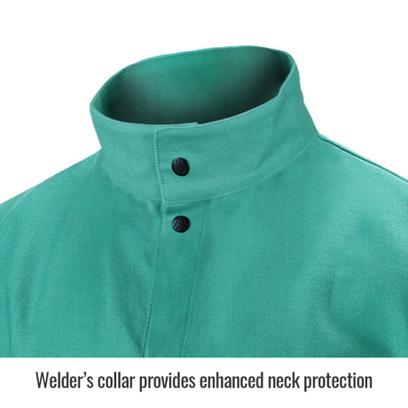 Welding Jacket 9oz Green FR Cotton 3X F9-30C-3XL