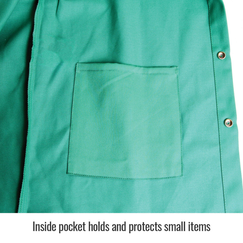 Welding Jacket 9oz Green FR Cotton Large F9-30C-L