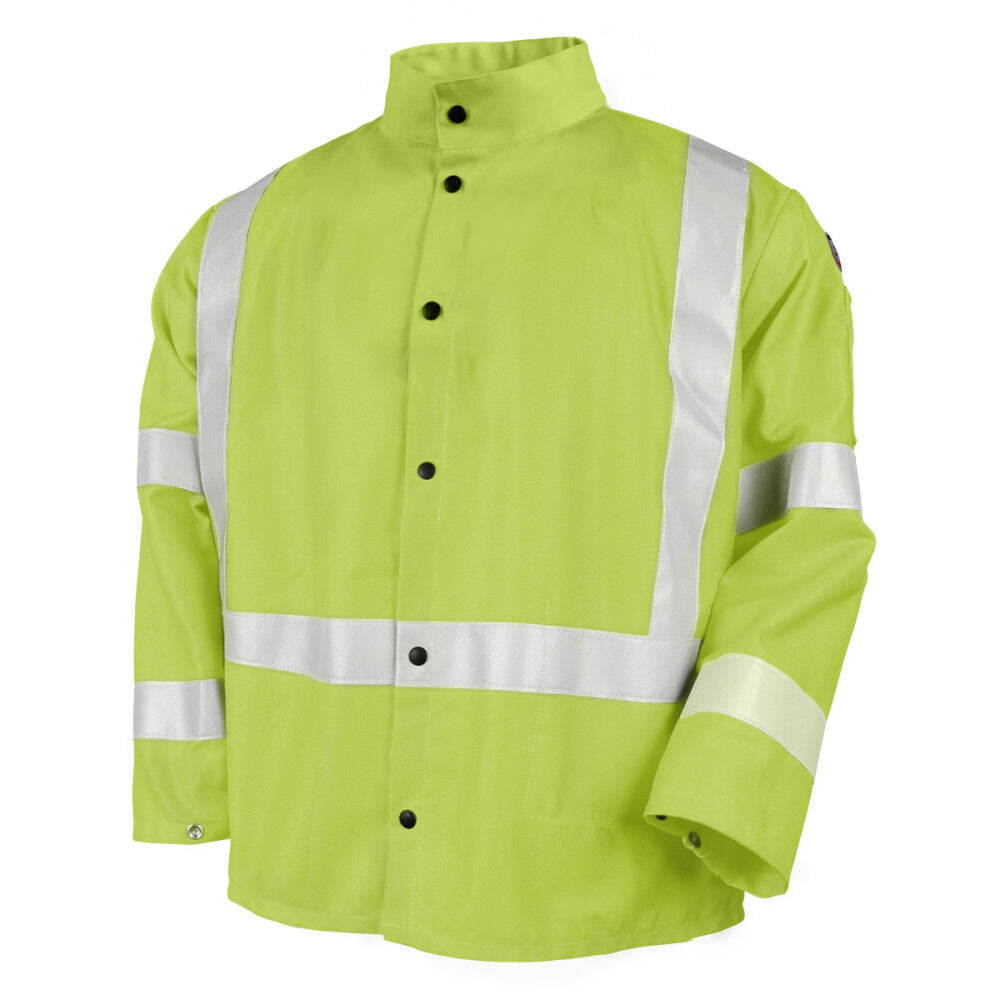 Welding Jacket 9oz Lime Green FR Cotton 2X JF1012-LM-2XL