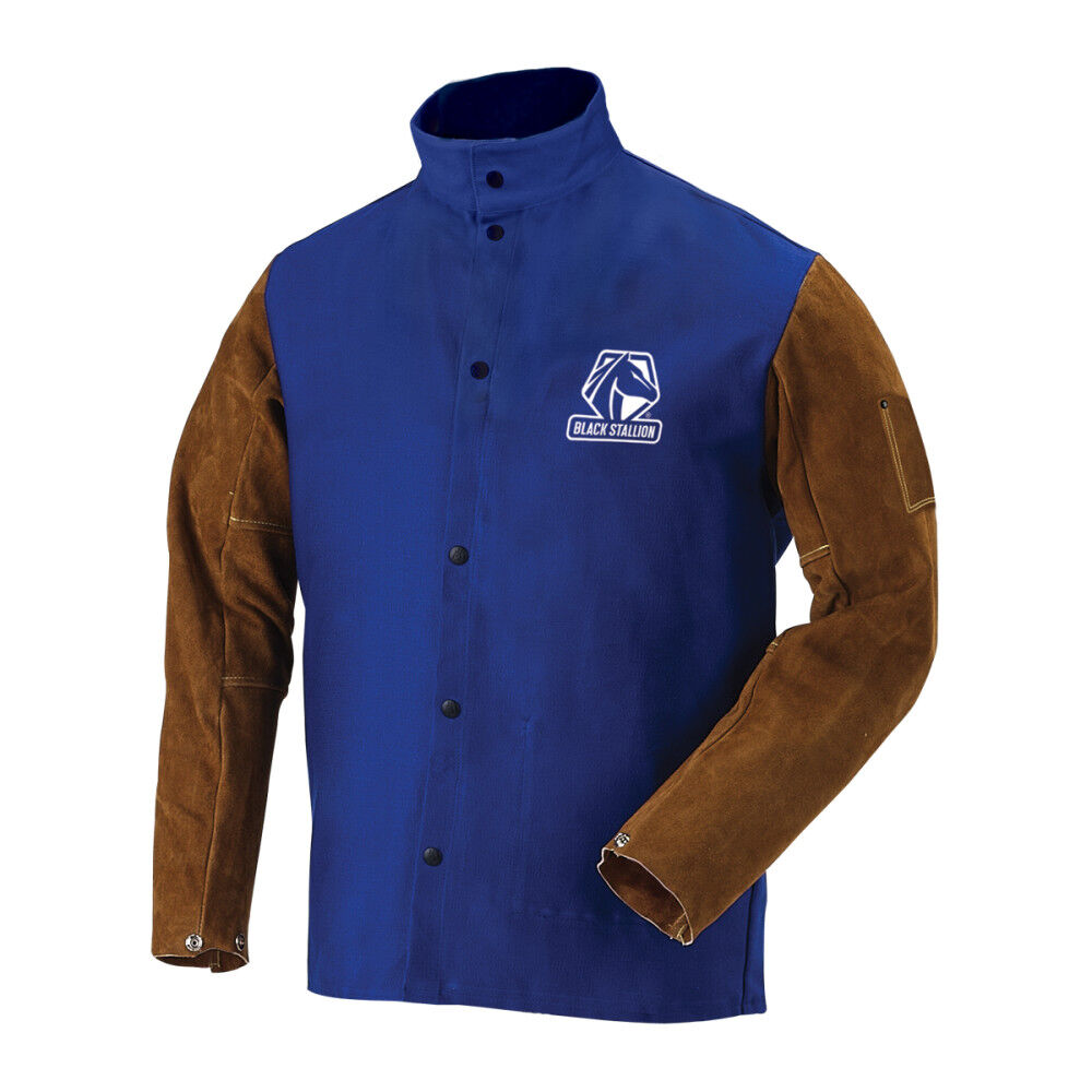 Welding Jacket 9oz Royal Blue Hybrid Large FRB9-30C/BS-L