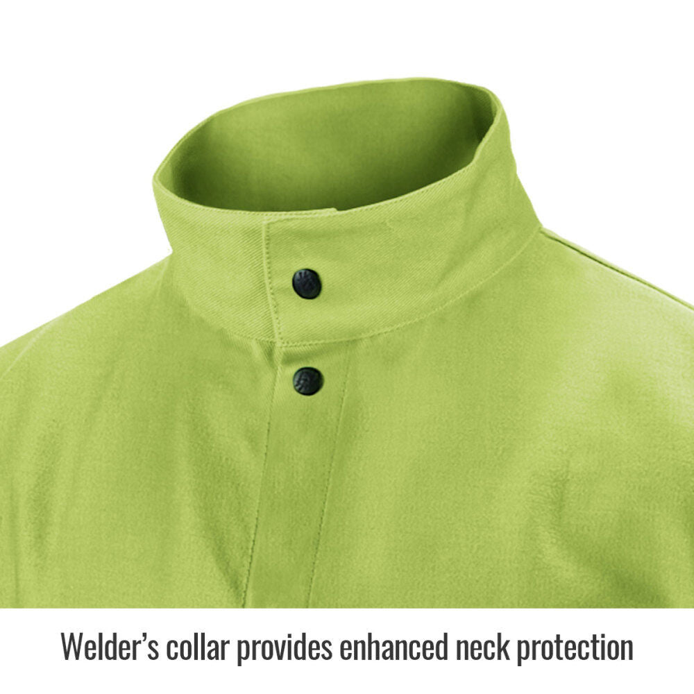 Welding Jacket 9oz Safety Green FR Cotton XL FL9-30C-XL