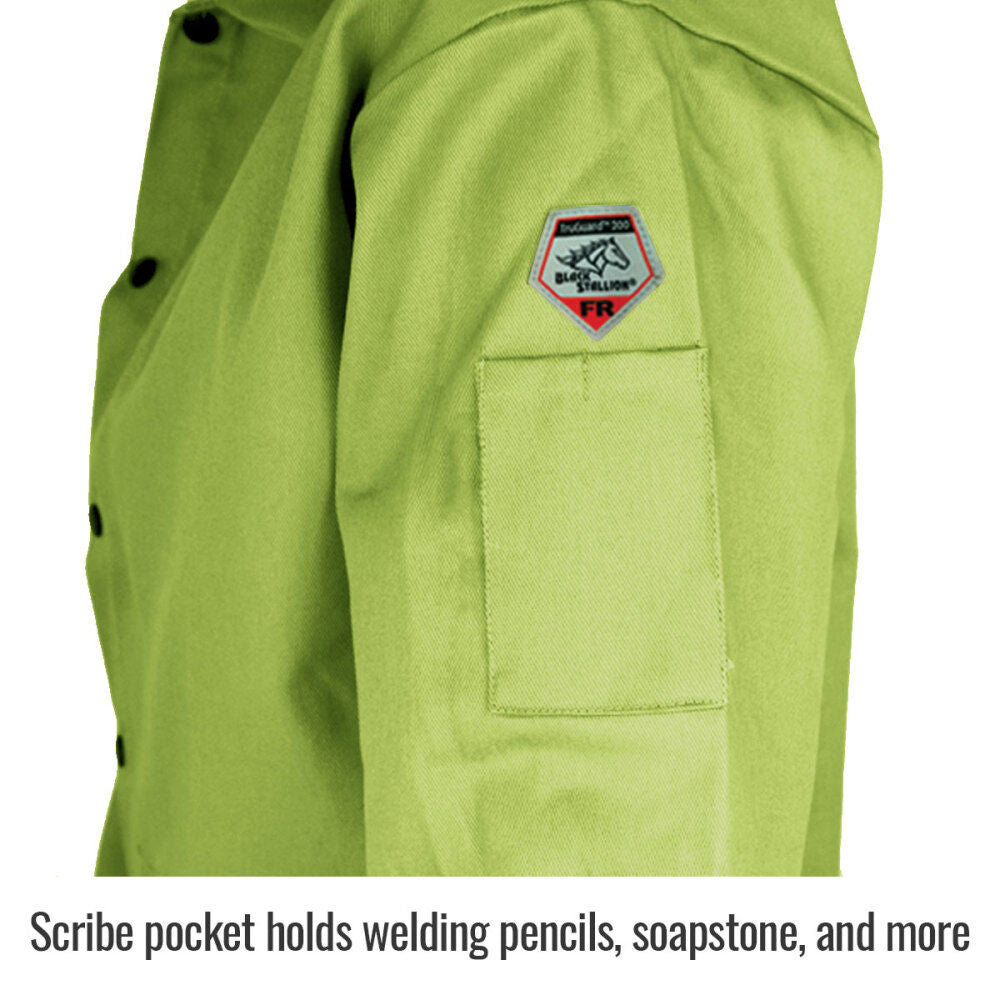 Welding Jacket 9oz Safety Green FR Cotton XL FL9-30C-XL