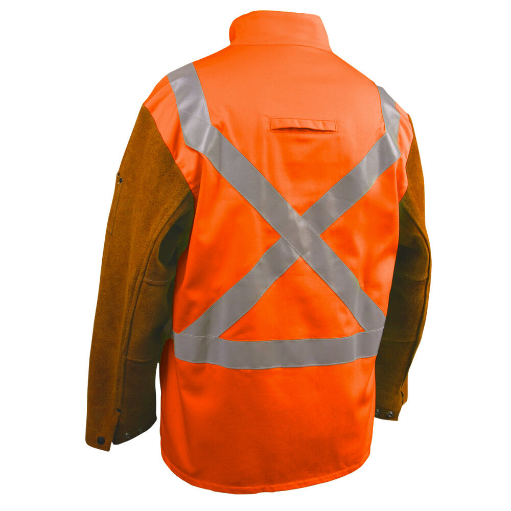 Welding Jacket 9oz Safety Orange Hybrid 3X JH1012-OR-3XL