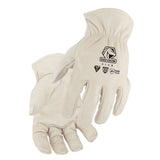 White A6 Cut Grain Cowhide Drivers Gloves 91CR-MED