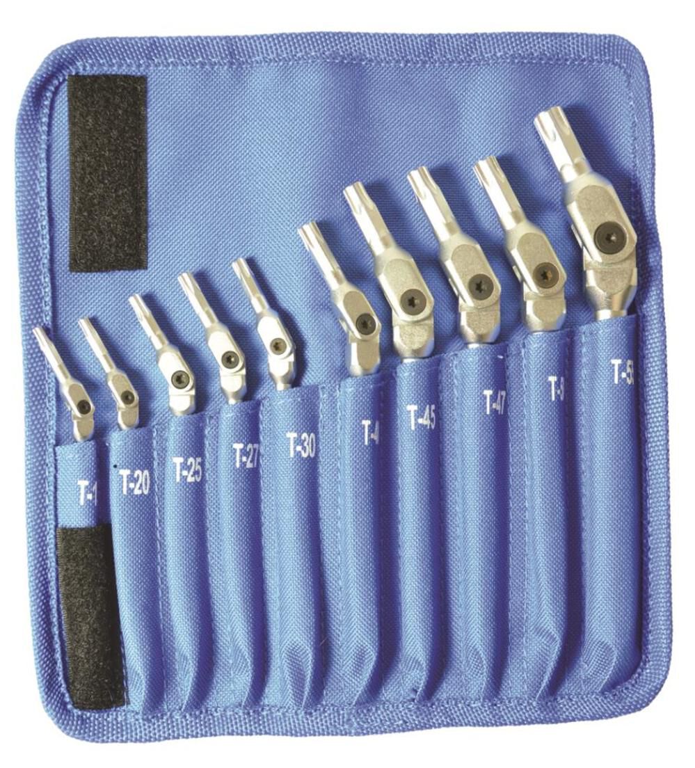 10 piece Chrome Torx Hex Pro Wrench Set - Sizes: T15-T55 22