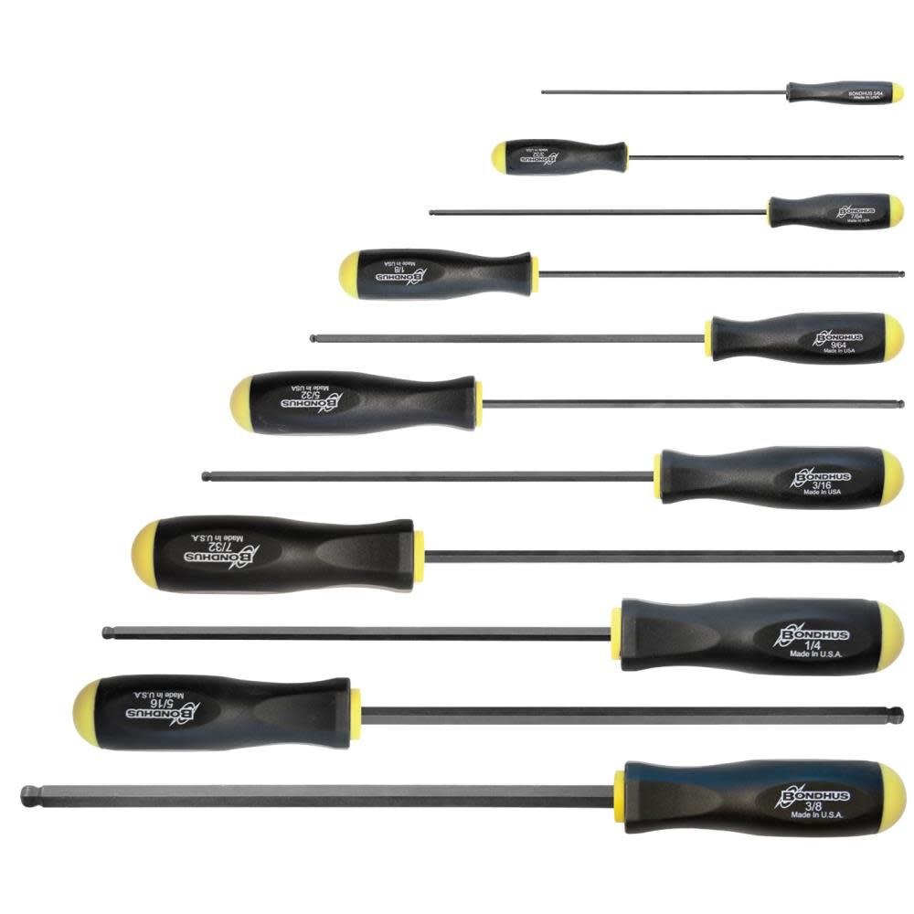 11Pc 5/64 In. to 3/8 In. ProGuard Ballend Tip Screwdriver Set 10737