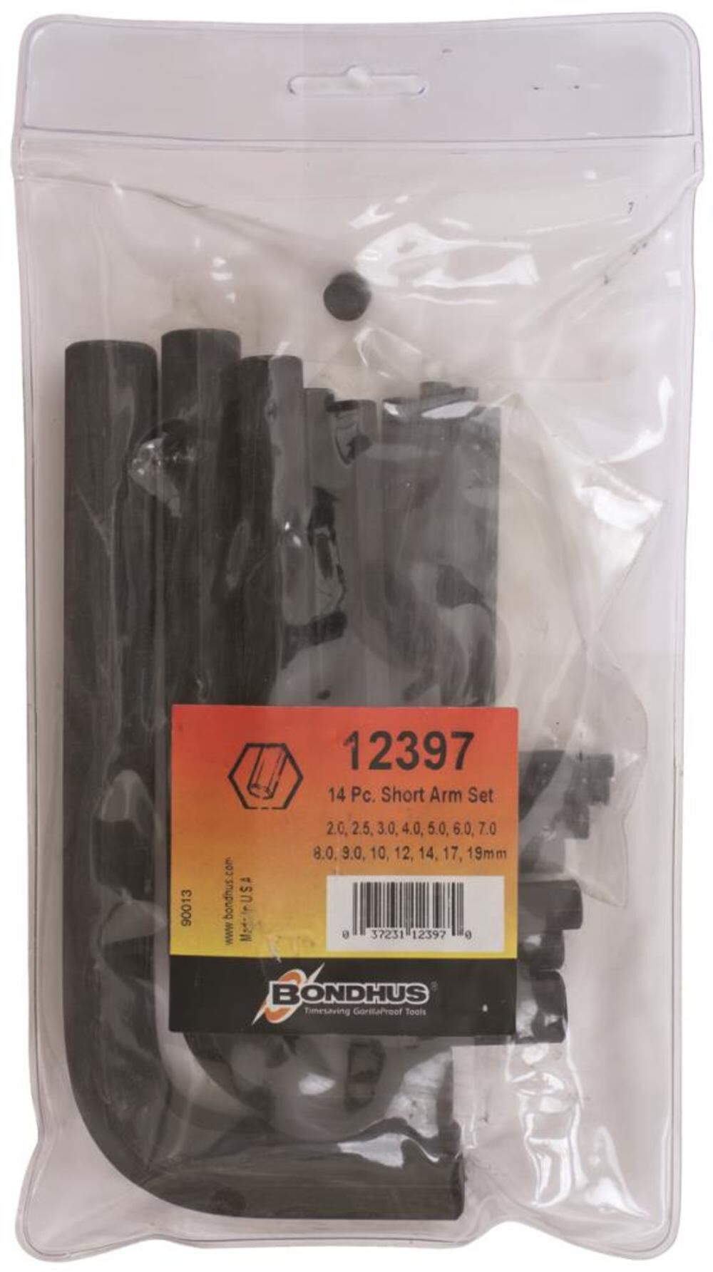 14 Piece 2 mm to 19 mm Hex Short Arm L-Wrench Set 12397