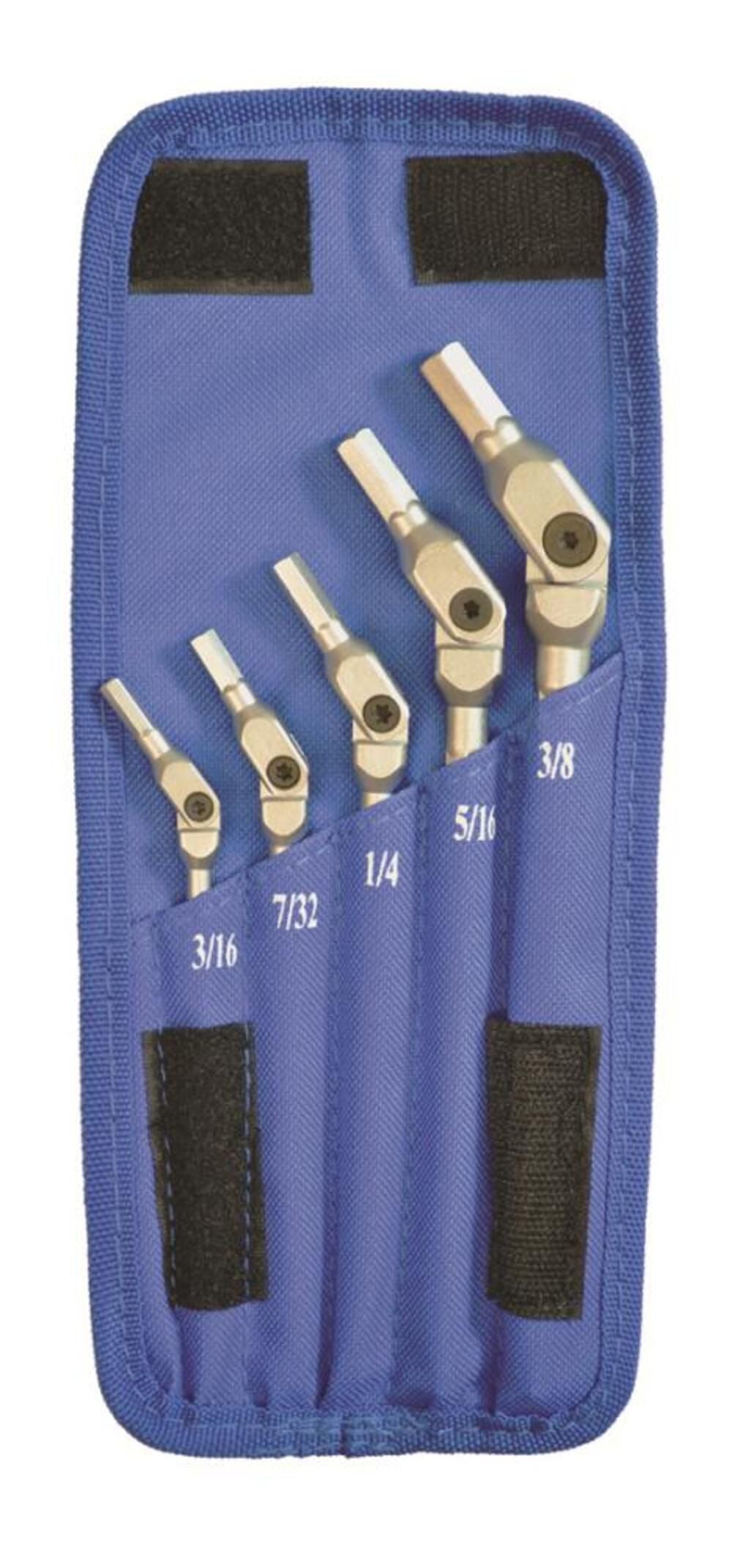 5 piece Chrome Hex Pro Wrench Set - Sizes: 3/16-3/8in 9