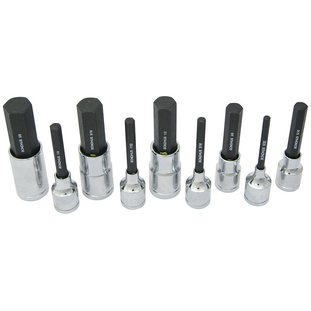 9pc 2In Socket Hex Bit Set 43299