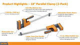 18in Parallel Clamp 2pk 571118T