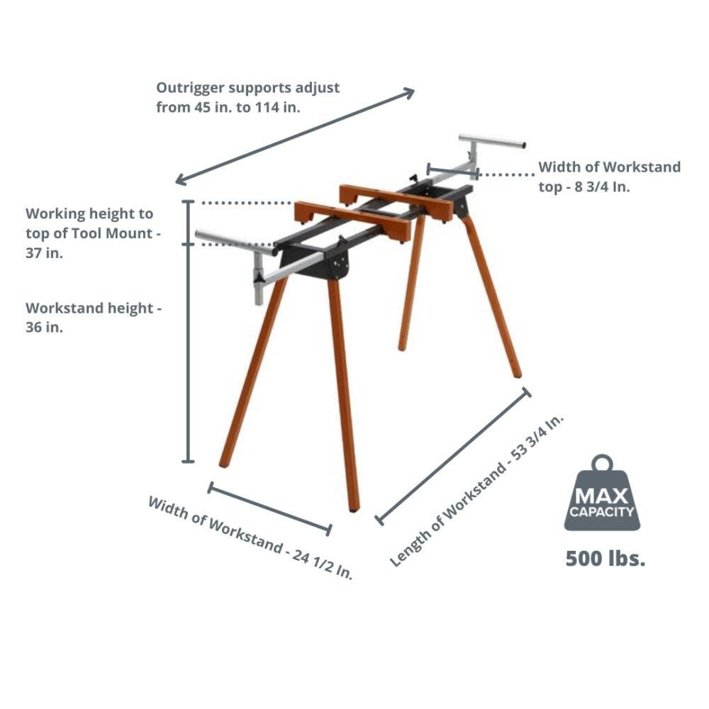 Miter Saw Stand with Pedestal Roller PM-4000B