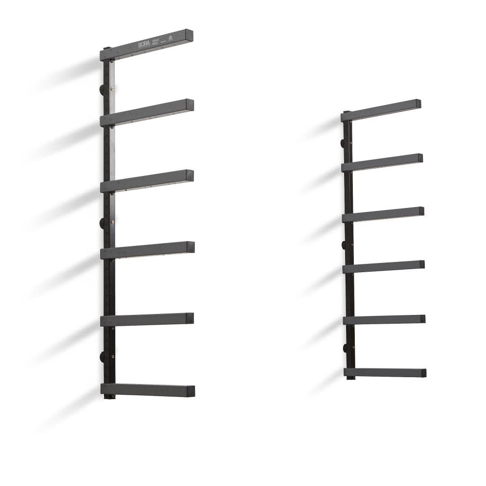 Wood Rack 6 Tier Wall Mounted Gray/Black PBR-006B