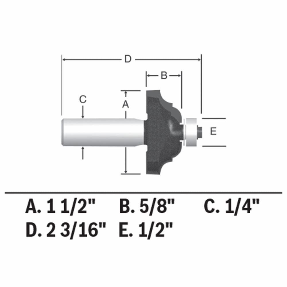 Carbide-tipped Classical Router Bit 85581MC