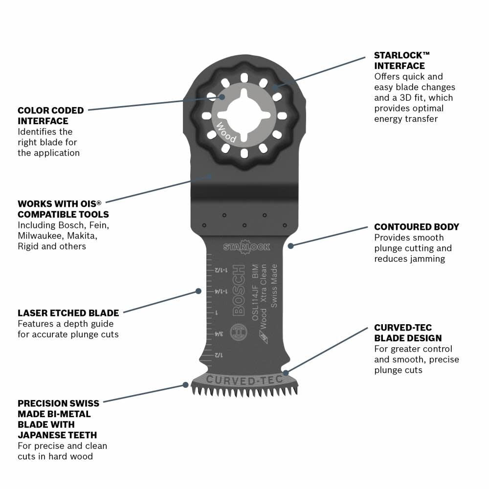 Starlock 3-Pack Bi-metal Oscillating Tool Blade OSL114JF-3