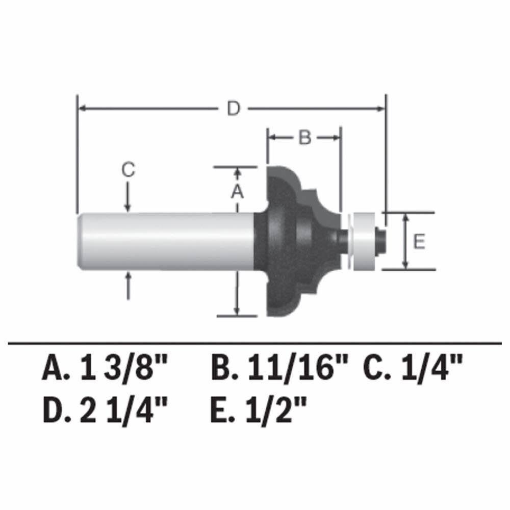 Carbide-tipped Cove Router Bit 85604MC