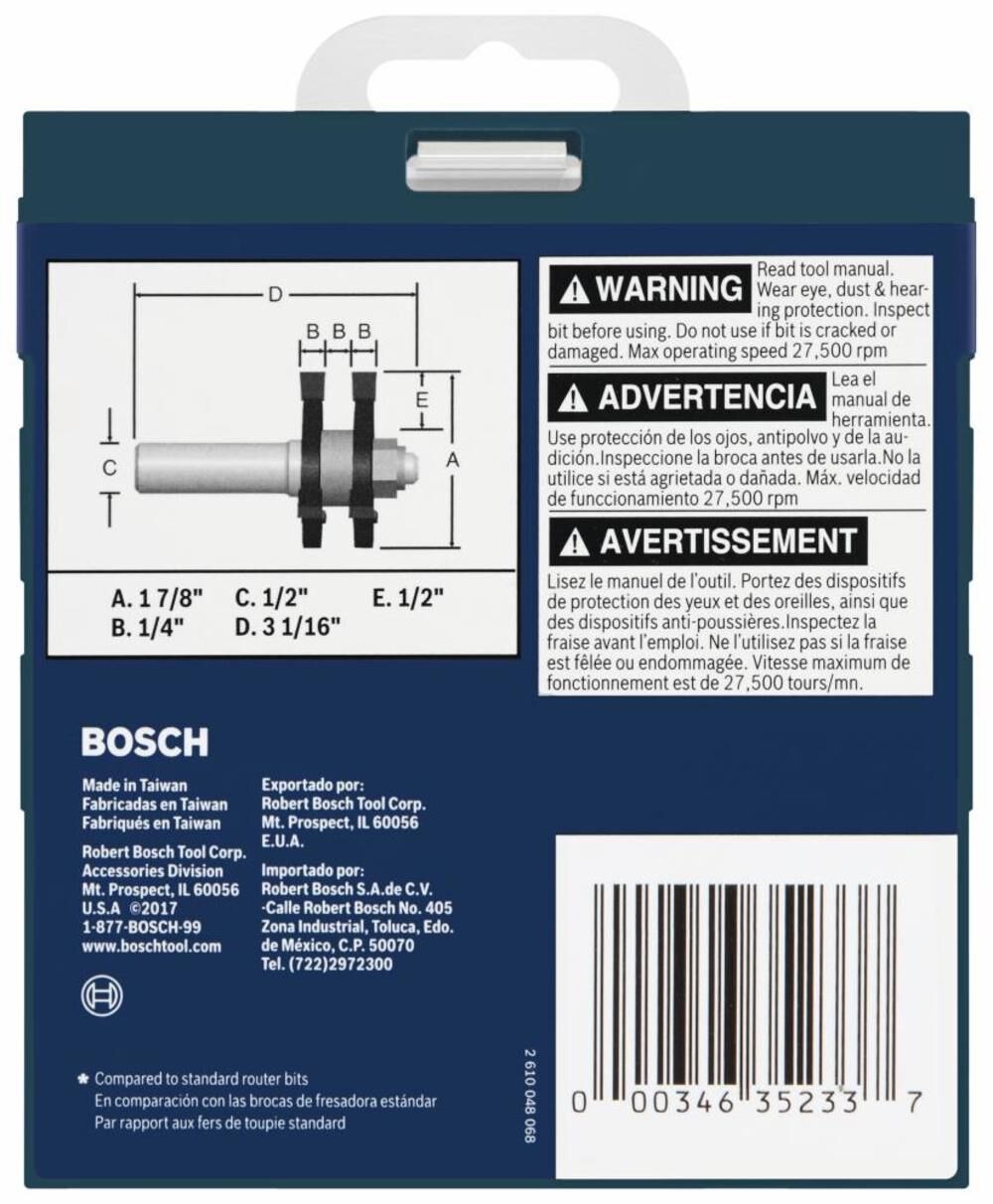 1-7/8-in Carbide-tipped Tongue and Groove Router Bit 84624MC