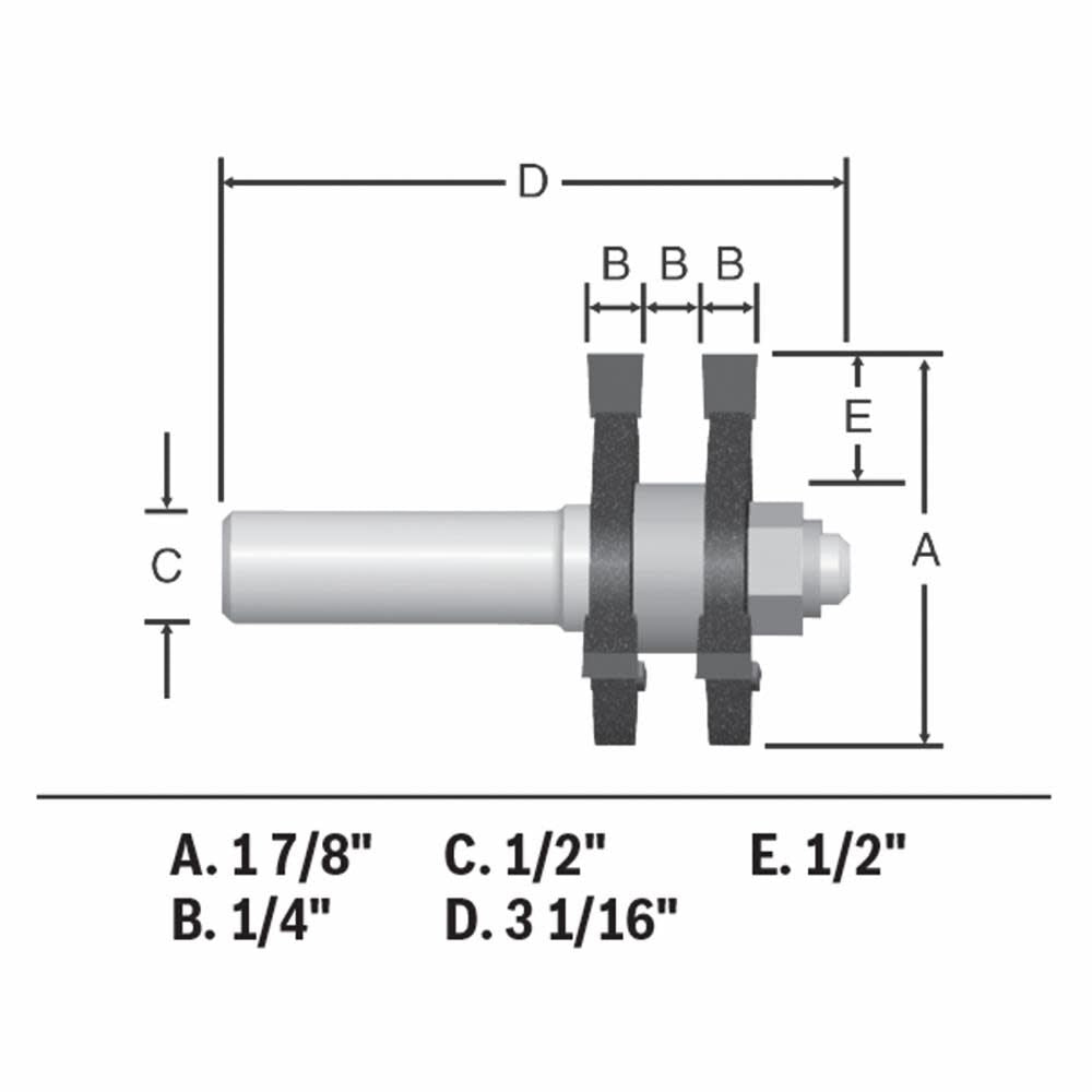 1-7/8-in Carbide-tipped Tongue and Groove Router Bit 84624MC