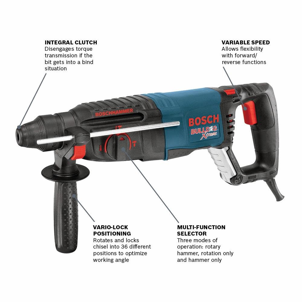 Bulldog 8-Amp Sds-plus Variable Speed Corded Rotary Hammer Drill 11255VSR