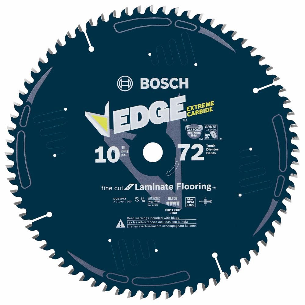 10 In. 72 Tooth Edge Circular Saw Blade for Laminate DCB1072