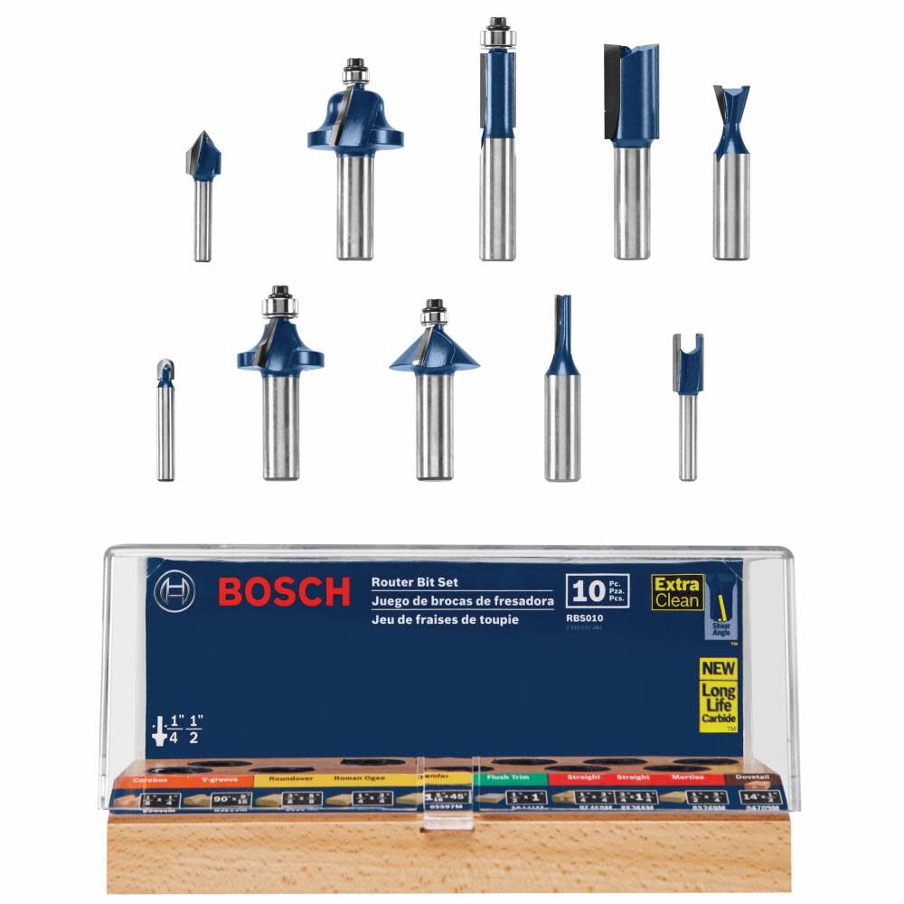 10 pc. All-Purpose Router Bit Set RBS010