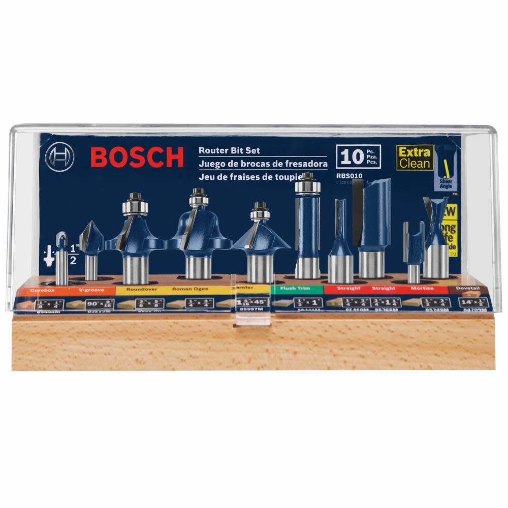 10 pc. All-Purpose Router Bit Set RBS010