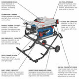 10-in 15-Amp 12-Volt Corded Portable Jobsite Table Saw with Foldable Rolling Stand GTS15-10