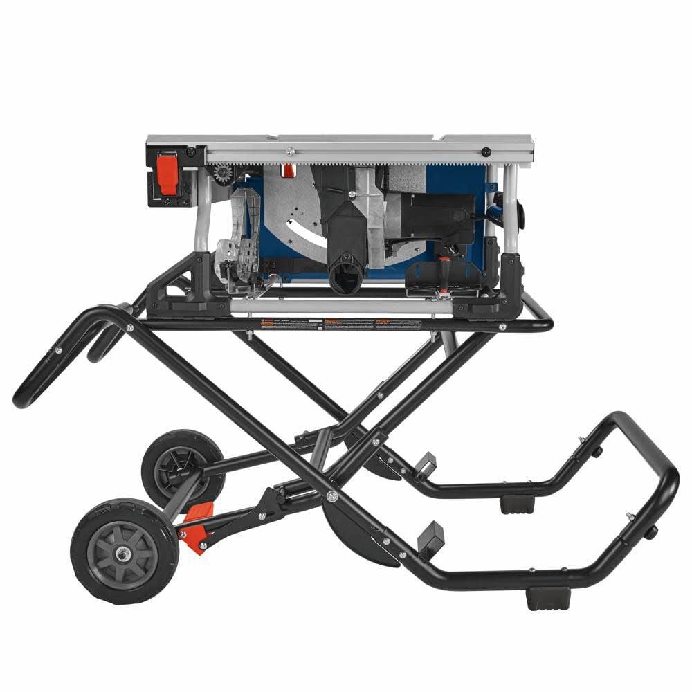 10-in 15-Amp 12-Volt Corded Portable Jobsite Table Saw with Foldable Rolling Stand GTS15-10