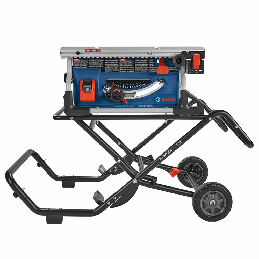 10-in 15-Amp 12-Volt Corded Portable Jobsite Table Saw with Foldable Rolling Stand GTS15-10