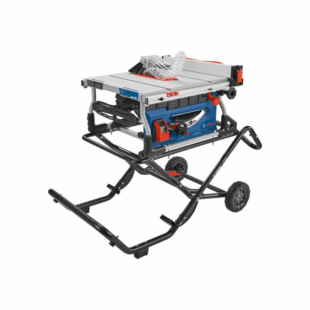 10-in 15-Amp 12-Volt Corded Portable Jobsite Table Saw with Foldable Rolling Stand GTS15-10