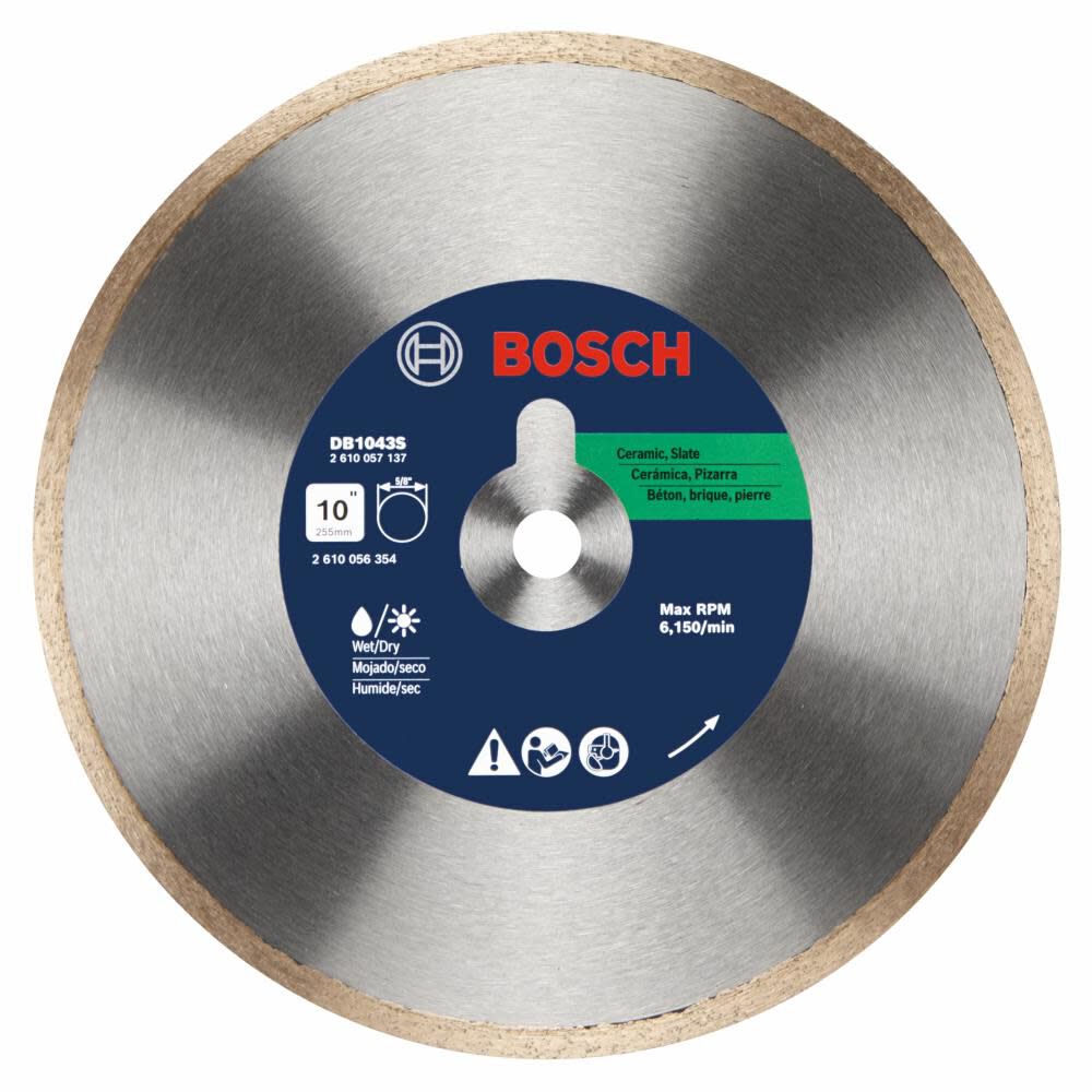 10in Standard Continuous Rim Diamond Blade for Clean Cuts DB1043S