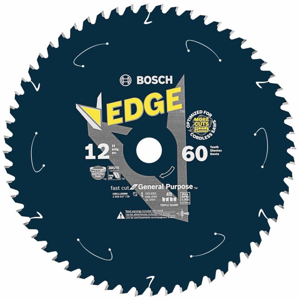 12 In. 60 Tooth Edge Cordless Circular Saw Blade for General Purpose CBCL1260M