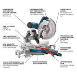 Glide 12-in 15-Amp Dual Bevel Sliding Compound Corded Miter Saw GCM12SD