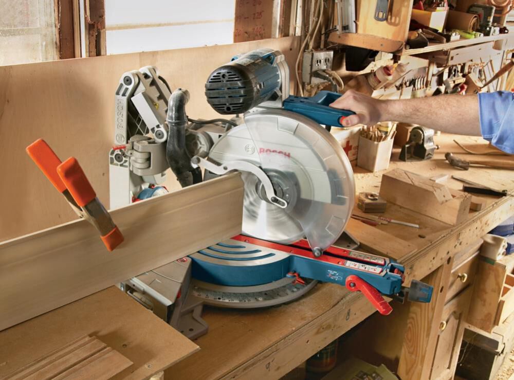 Glide 12-in 15-Amp Dual Bevel Sliding Compound Corded Miter Saw GCM12SD