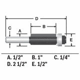 1/2-in Carbide-tipped Flush Trimmer Router Bit 85266MC