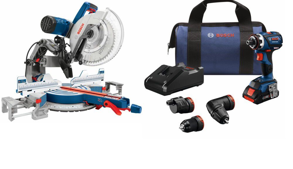 12in Miter Saw with 18V EC Flexiclick 5 In 1 Drill/Driver System Kit Bundle GCM12SD-GSR18V-535FC