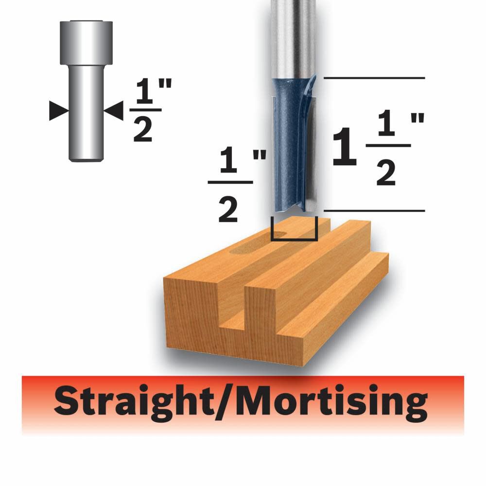 1/2-in Carbide-Tipped Straight Router Bit 85242MC