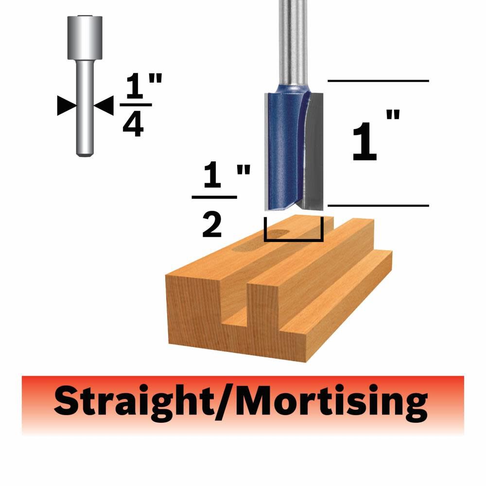 1/2-in Carbide-Tipped Straight Router Bit 85227MC