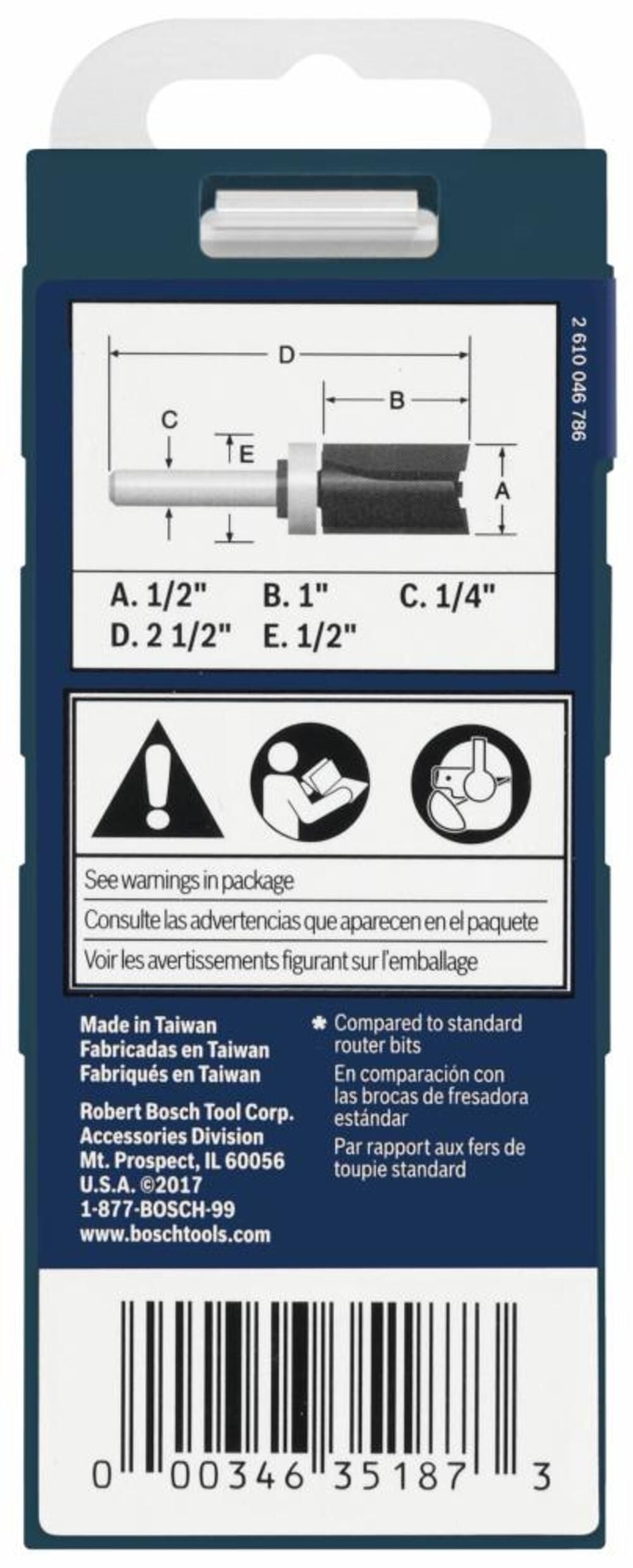 1-1/2-in Carbide-tipped Straight Router Bit 85680MC