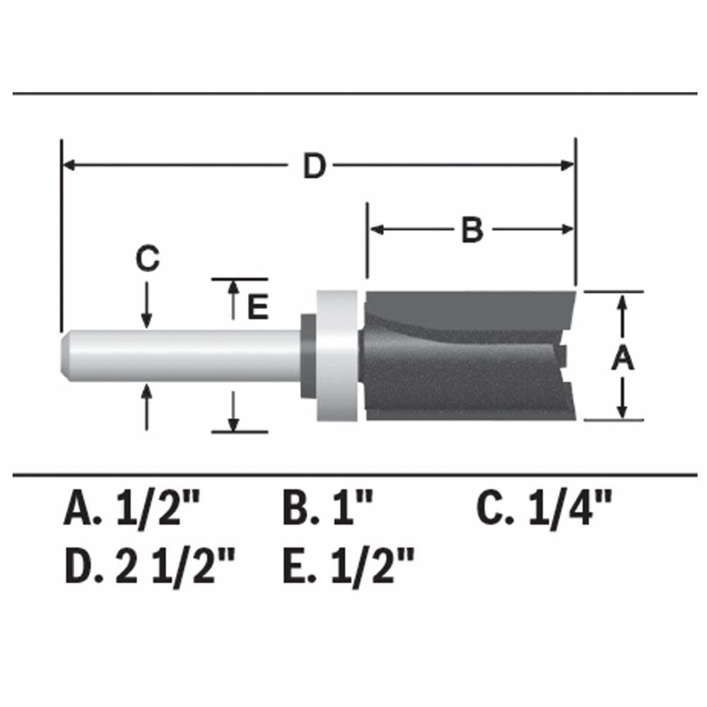 1-1/2-in Carbide-tipped Straight Router Bit 85680MC