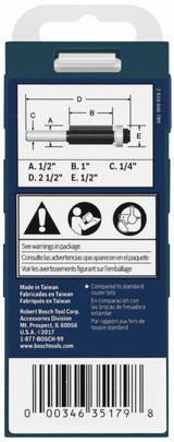 1/2-in Carbide-tipped Laminate Flush Trimming Router Bit 85216MC