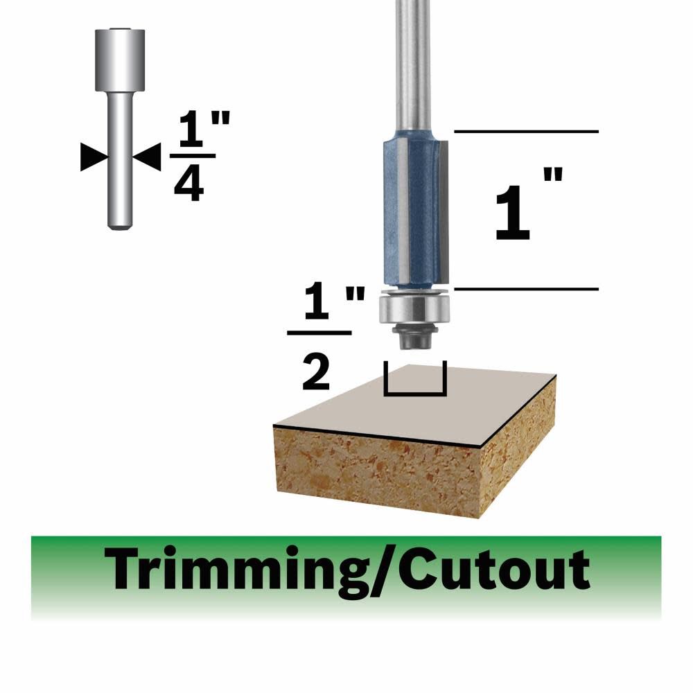 1/2-in Carbide-tipped Laminate Flush Trimming Router Bit 85216MC