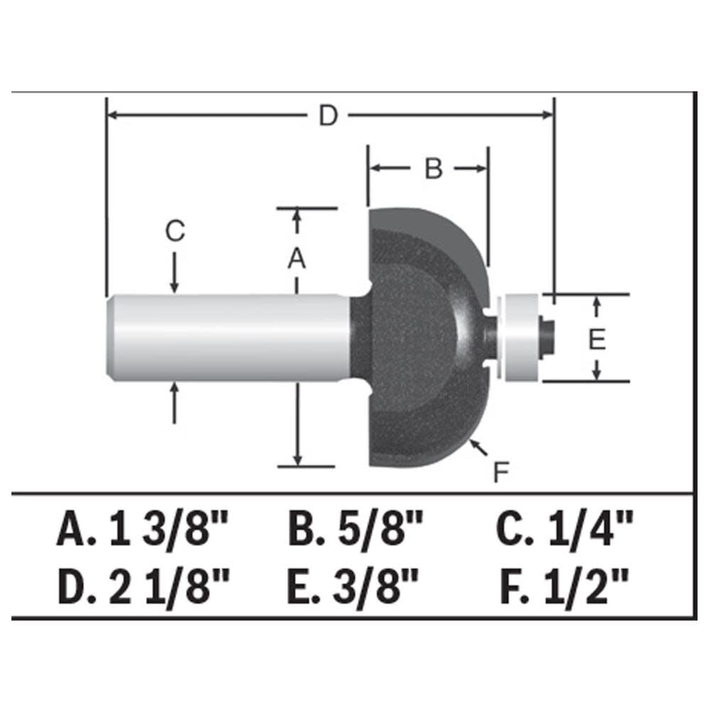 1-1/4-in Carbide-tipped Classical Router Bit 85207MC