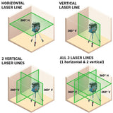 Green 330-ft Indoor 360 Beam Cross-line Laser Level (Accessories Included) GLL3-330CG