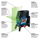 12V Max Connected Green-Beam Cross-Line Laser with Plumb Points GCL100-80CG