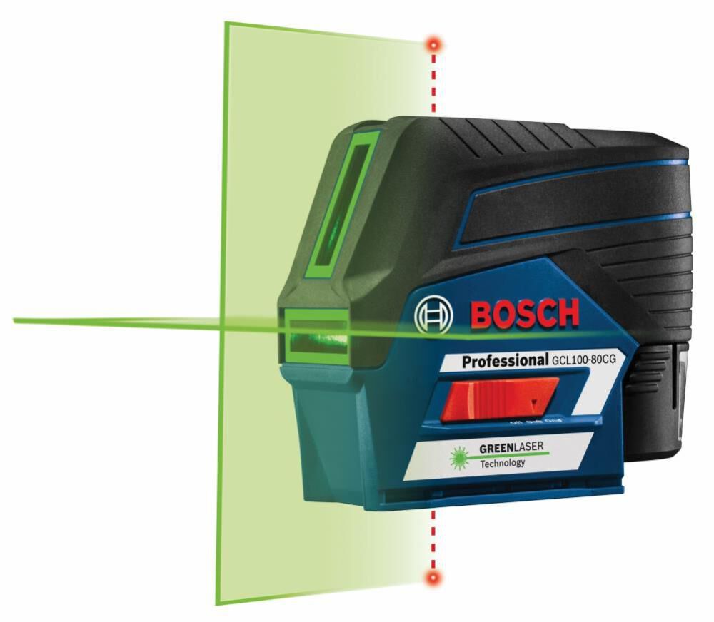 12V Max Connected Green-Beam Cross-Line Laser with Plumb Points GCL100-80CG